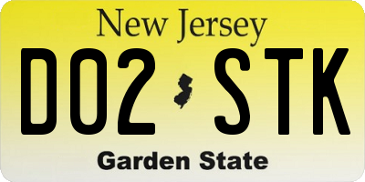 NJ license plate D02STK