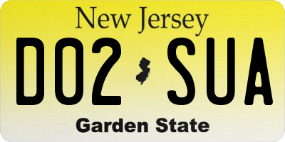 NJ license plate D02SUA