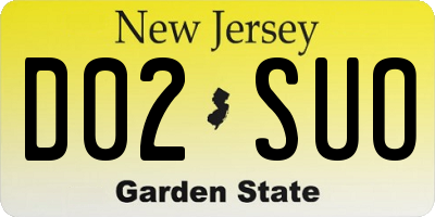NJ license plate D02SUO