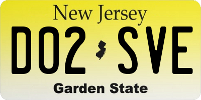 NJ license plate D02SVE