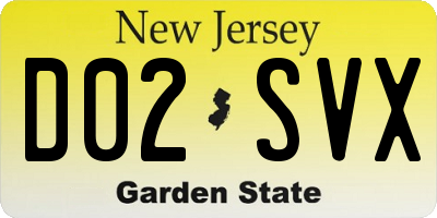 NJ license plate D02SVX