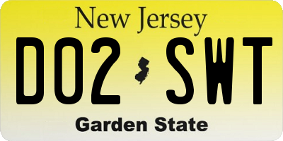 NJ license plate D02SWT