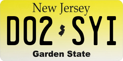 NJ license plate D02SYI