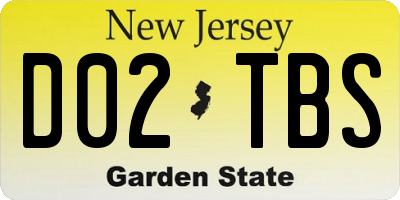 NJ license plate D02TBS