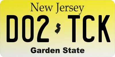 NJ license plate D02TCK