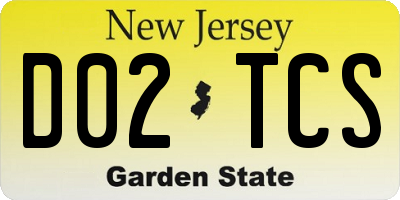 NJ license plate D02TCS
