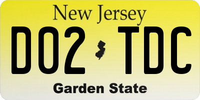 NJ license plate D02TDC
