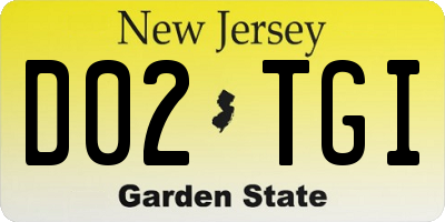 NJ license plate D02TGI