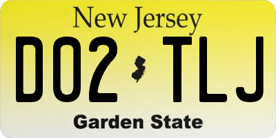 NJ license plate D02TLJ