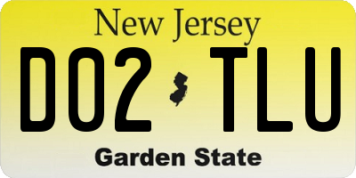 NJ license plate D02TLU