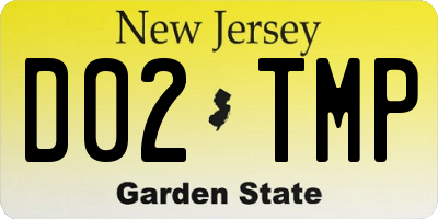 NJ license plate D02TMP