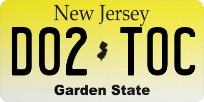NJ license plate D02TOC