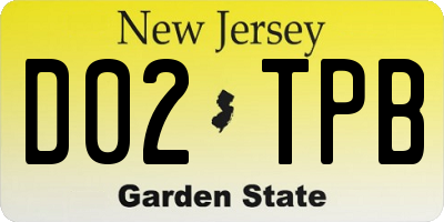 NJ license plate D02TPB