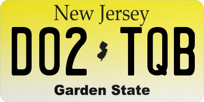 NJ license plate D02TQB
