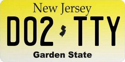 NJ license plate D02TTY