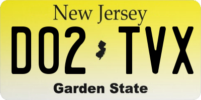NJ license plate D02TVX