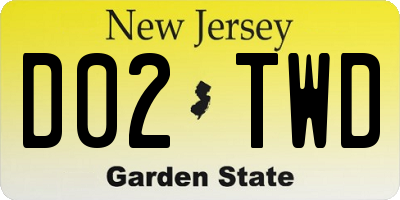 NJ license plate D02TWD