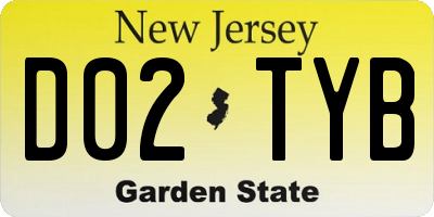 NJ license plate D02TYB