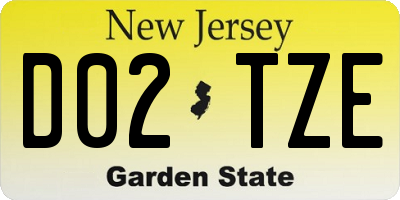 NJ license plate D02TZE