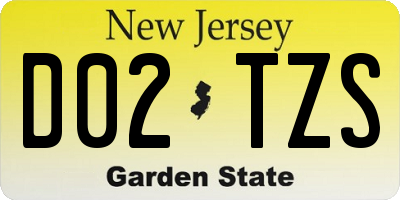 NJ license plate D02TZS