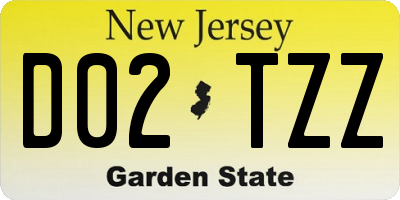 NJ license plate D02TZZ