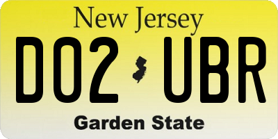 NJ license plate D02UBR
