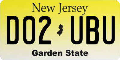 NJ license plate D02UBU