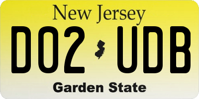 NJ license plate D02UDB