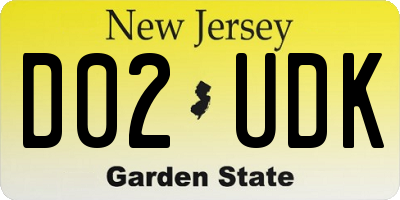 NJ license plate D02UDK