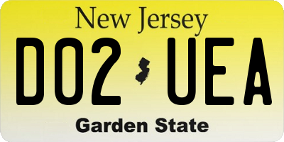 NJ license plate D02UEA