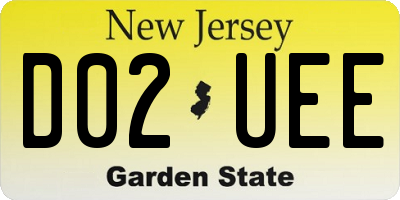 NJ license plate D02UEE