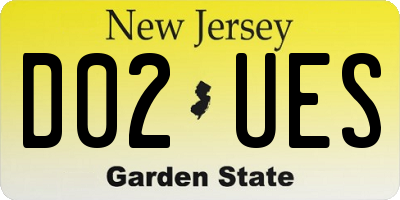 NJ license plate D02UES
