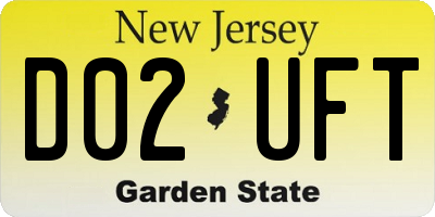 NJ license plate D02UFT