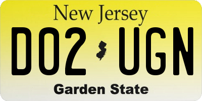 NJ license plate D02UGN