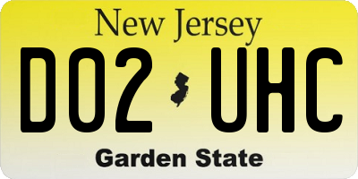 NJ license plate D02UHC