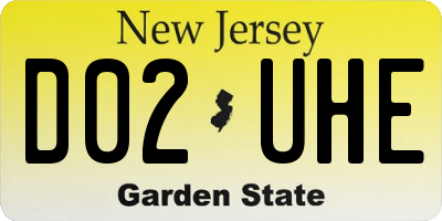 NJ license plate D02UHE