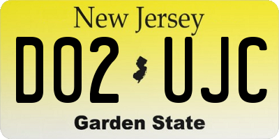 NJ license plate D02UJC