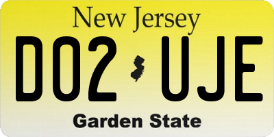 NJ license plate D02UJE