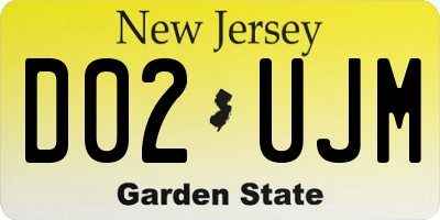 NJ license plate D02UJM