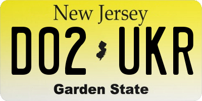 NJ license plate D02UKR