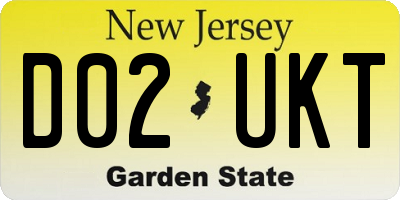 NJ license plate D02UKT