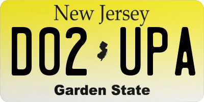 NJ license plate D02UPA