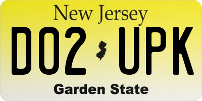 NJ license plate D02UPK