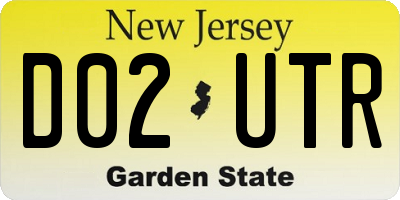 NJ license plate D02UTR