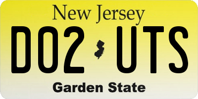 NJ license plate D02UTS