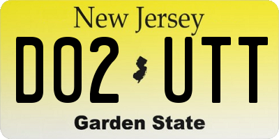NJ license plate D02UTT