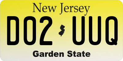 NJ license plate D02UUQ