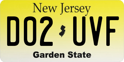 NJ license plate D02UVF