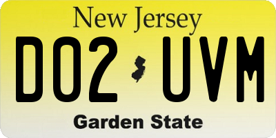 NJ license plate D02UVM