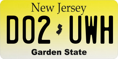 NJ license plate D02UWH